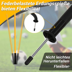 Ikodm Slalomstangen Fussball Set, Slalom Stangen mit Feder, Slalom Poles 6, Sprunghafte Agilität Stangen, Fussball trainingszubehör für Koordinationstraining, Hundesport