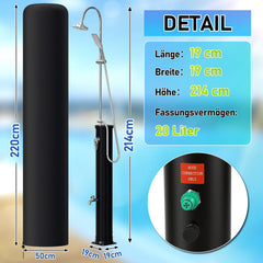 Ikodm Solardusche 20L Halbe Einzelstab mit Handbrause&Schutzhülle