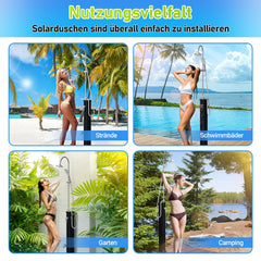Ikodm Solardusche 20L Halbe Einzelstab mit Handbrause&Schutzhülle