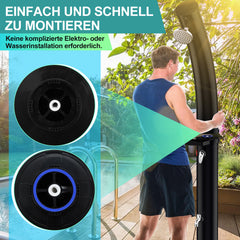 Ikodm 35L Solardusche Curve mit Regenduschkopf und Schutzhaube