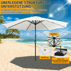 Ikodm Sonnenschirm Gartenschirm Ø3.5m