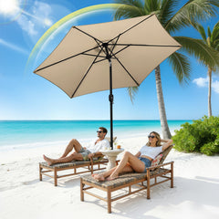 Ikodm Sonnenschirm 2.7m Winkelverstellbar mit/ohne LED