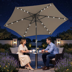 Ikodm Sonnenschirm 2.7m Winkelverstellbar mit/ohne LED