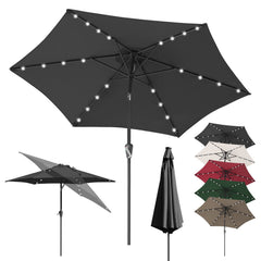 Ikodm Sonnenschirm 2.7m Winkelverstellbar mit/ohne LED