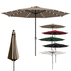 Ikodm Sonnenschirm Gartenschirm Ø3.5m mit LED Solar