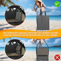 Ikodm Strandliege Tragbar Strandmatte mit Verstellbarer Höhe 145cm