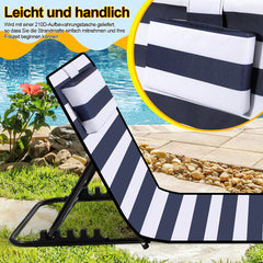 Ikodm Strandliege Tragbar Strandmatte mit Verstellbarer Höhe 158cm