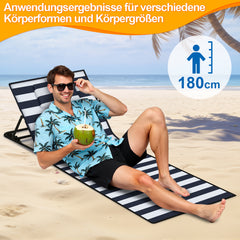 Ikodm Strandliege Tragbar Strandmatte mit Verstellbarer Höhe 158cm