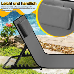 Ikodm Strandliege Tragbar Strandmatte mit Verstellbarer Höhe 145cm