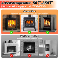 Ikodm Kaminventilator Stromloser Ventilator 8-Blätter mit Thermometer