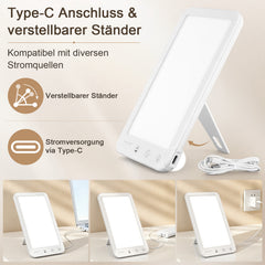 Ikodm Tageslichtlampe Tageslicht 10000 Lux Lichttherapie LED Lampe Dimmbar SAD Timer