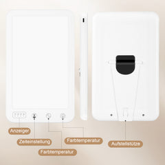 Ikodm Tageslichtlampe Tageslicht 10000 Lux Lichttherapie LED Lampe Dimmbar SAD Timer