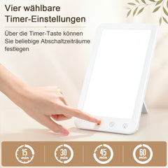 Ikodm Tageslichtlampe Tageslicht 10000 Lux Lichttherapie LED Lampe Dimmbar SAD Timer
