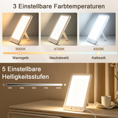 Ikodm Tageslichtlampe Tageslicht 10000 Lux Lichttherapie LED Lampe Dimmbar SAD Timer