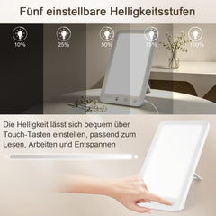 Ikodm Tageslichtlampe Tageslicht 10000 Lux Lichttherapie LED Lampe Dimmbar SAD Timer