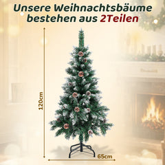 Ikodm Künstlicher Weihnachtsbaum mit Tannenzapfen und Schnee