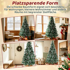 Ikodm Künstlicher Weihnachtsbaum mit Tannenzapfen und Schnee