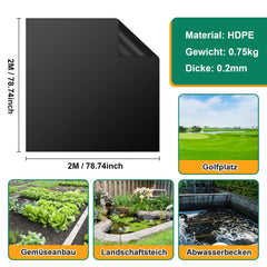 Ikodm Teichfolie für Gartenteich, verschiedene Größen & Stärken