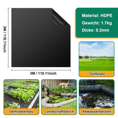 Ikodm Teichfolie für Gartenteich, verschiedene Größen & Stärken