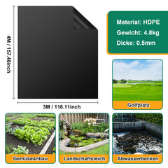 Ikodm Teichfolie für Gartenteich, verschiedene Größen & Stärken
