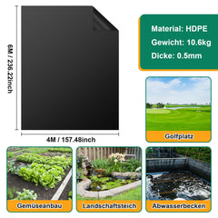 Ikodm Teichfolie für Gartenteich, verschiedene Größen & Stärken