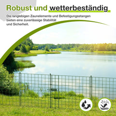Ikodm Teichzaun Steckzaun 5-tlg