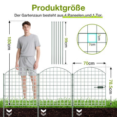 Ikodm Teichzaun Steckzaun 5-tlg