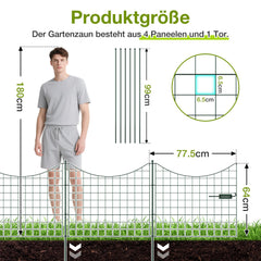 Ikodm Teichzaun Steckzaun 5-tlg