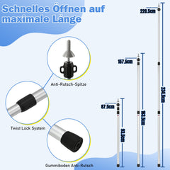 Ikodm Teleskopstange für Zelte Verstellbare Aluminium