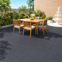 Ikodm Terrassenfliesen, 11 Stück Klickfliesen aus Kunststoff, 30 × 30 × 2 cm, ca. 1 m², für Balkon, Terrasse, Garten und Pool