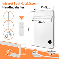 Ikodm Infrarotheizung Handtuchhalter Thermostat 400W/600W