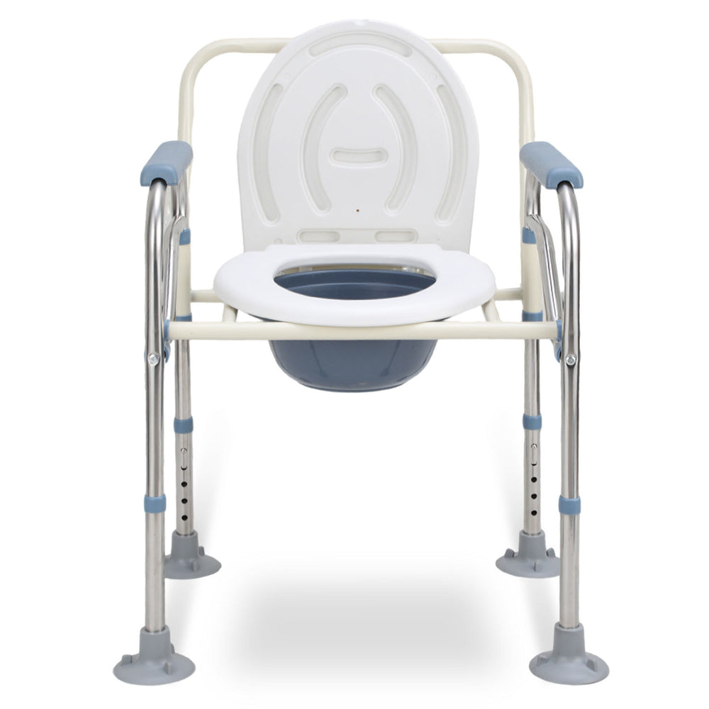 Ikodm Höhenverstellbarer Toilettenstuhl mit Polstersitz, bis 160 kg