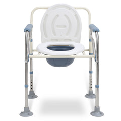 Ikodm Höhenverstellbarer Toilettenstuhl mit Polstersitz, bis 160 kg