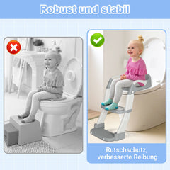 Ikodm 2 in 1 Toilettentrainer für 1-7 Toilettensitz Baby WC Sitz Kinder mit Treppe