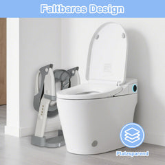 Ikodm 2 in 1 Toilettentrainer für 1-7 Toilettensitz Baby WC Sitz Kinder mit Treppe