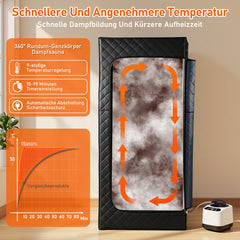 Ikodm Tragbare Dampfsauna 90 × 90 × 180 cm, mit Fernbedienung