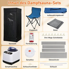 Ikodm Tragbare Dampfsauna 90 × 90 × 180 cm, mit Fernbedienung