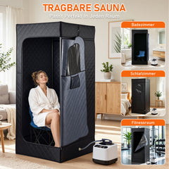 Ikodm Tragbare Dampfsauna 90 × 90 × 180 cm, mit Fernbedienung