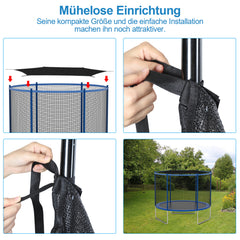Ikodm Trampolin-Schattenabdeckung Trampolin-Sonnenschutz für 6/8 Stangen
