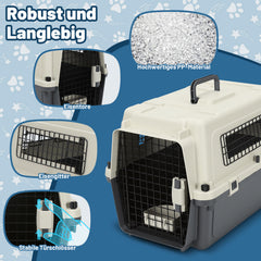 Ikodm Pet Transportbox für Katzen, kleine Hunde & Nagetiere bis 10 kg