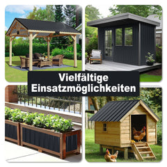 Ikodm Trapezblech Dachblech Verzinkt 12× Anthrazit / Grün 6 m²(Glätte)
