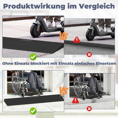 Ikodm Türschwellenrampe Rollstuhlrampe Gummi 1,5-4,5 cm