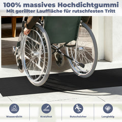 Ikodm Türschwellenrampe Rollstuhlrampe Gummi 1,5-4,5 cm