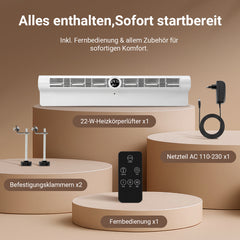 Ikodm Heizkörper Ventilator, 6 Lüfter, Temperatursteuerung