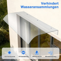 Ikodm Vordach für Haustür 40x80cm Unsichtbare Überdachung