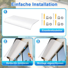 Ikodm Vordach für Haustür 40x80cm Unsichtbare Überdachung