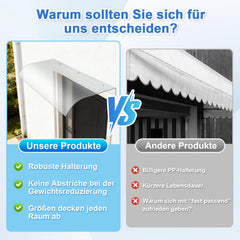 Ikodm Vordach für Haustür 40x80cm Unsichtbare Überdachung