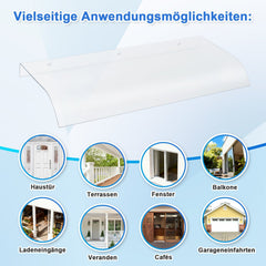 Ikodm Vordach für Haustür 40x80cm Unsichtbare Überdachung