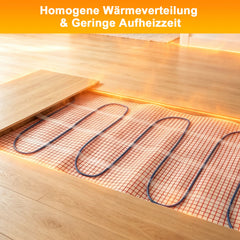Ikodm Elektrische Fußbodenheizung 150 W/m² mit WLAN-Thermostat