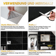 Wandpaneel Marmoroptik 60x30cm, 10 stück küchenrückwand,PET Küchenrückwand selbstklebend,Wandverkleidung Marmoroptik für Küche & Bad,Küchenrückwand Platte Wandpaneel